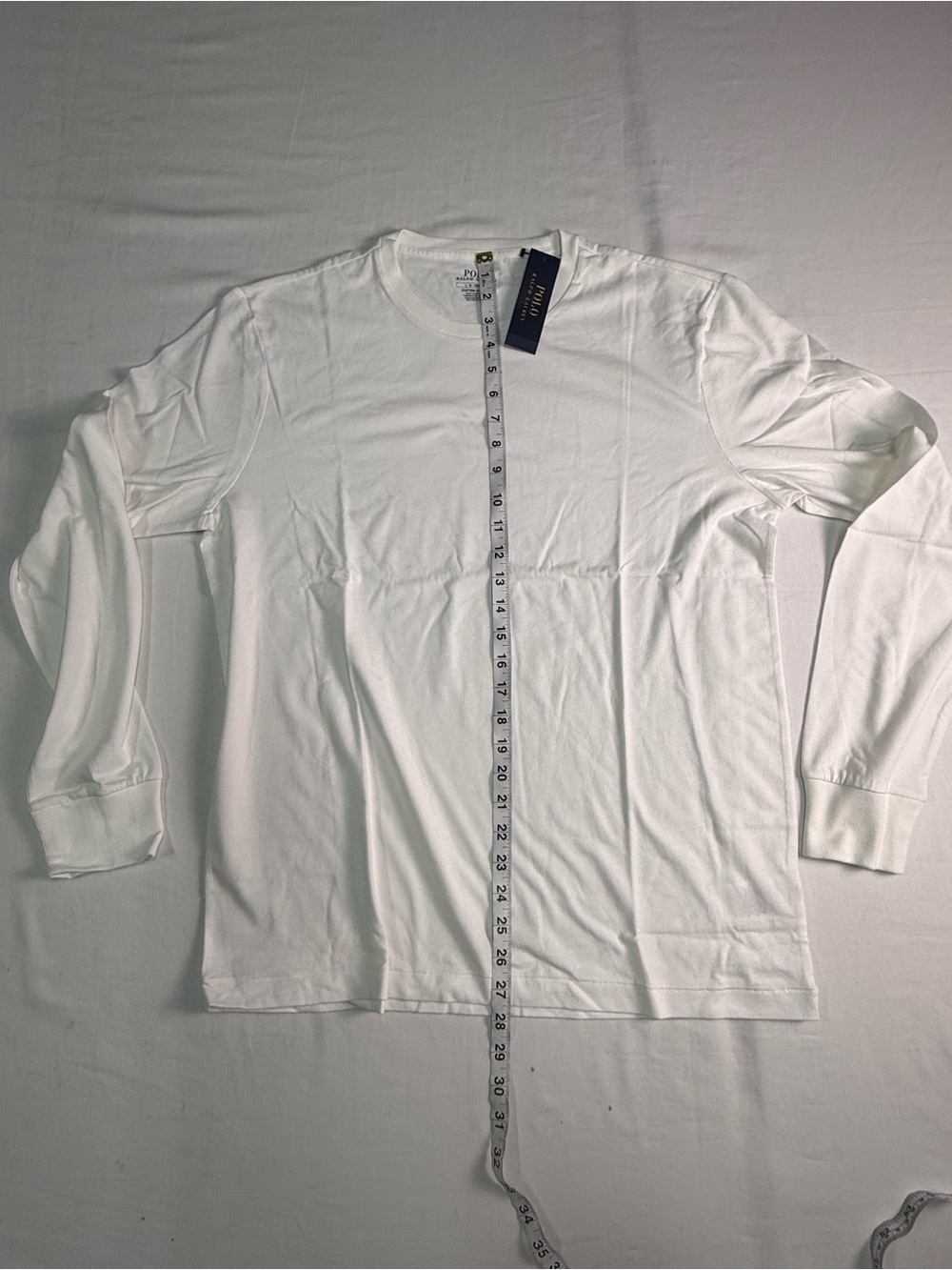 polo ralph lauren men's custom slim fit Crewneck T Shirt Long Sleeve Size Large